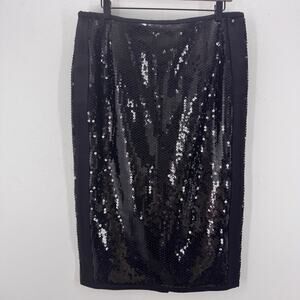 NWT Marina Rinaldi Occipite Black Sequins Jersey Skirt sz M/US12-14 Glams Party